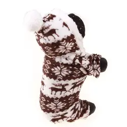 Милый мультфильм животное оленей щенок пальто одежда мягкий коралловый бархат флис зима теплый свитер комбинезон одежда допускается