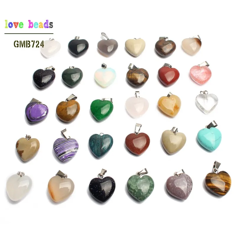 Natural Stone Necklace Pendants For Women 15*16mm Agates Jaspers Love Heart Charms Diy Jewelry Random 10pcs 30pcs 50pcs Natural Stone Necklace Pendants For Women 15*16mm Agates Jaspers Love Heart Charms Diy Jewelry Random 10pcs 30pcs 50pcs