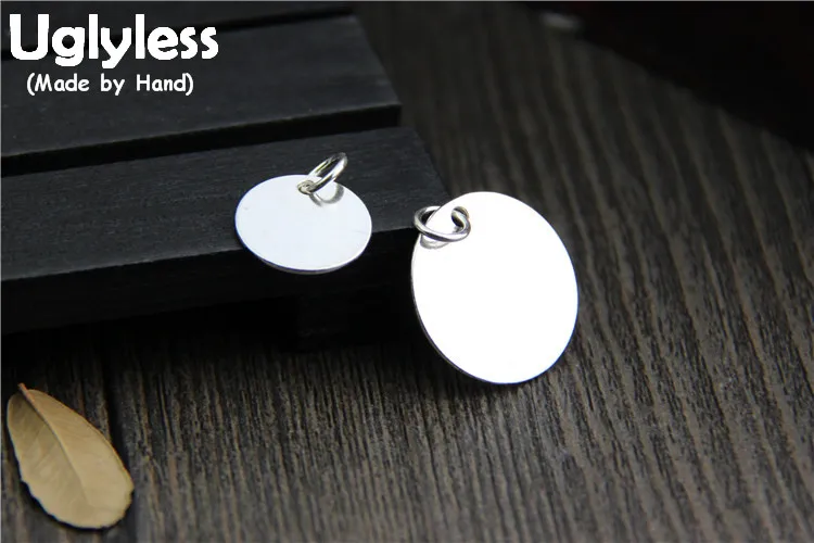

Uglyless Real S 925 Sterling Silver Round Flakes Charms Accessories Jewelry DIY Simple Fashion Handmade Findings Pendants Bijoux