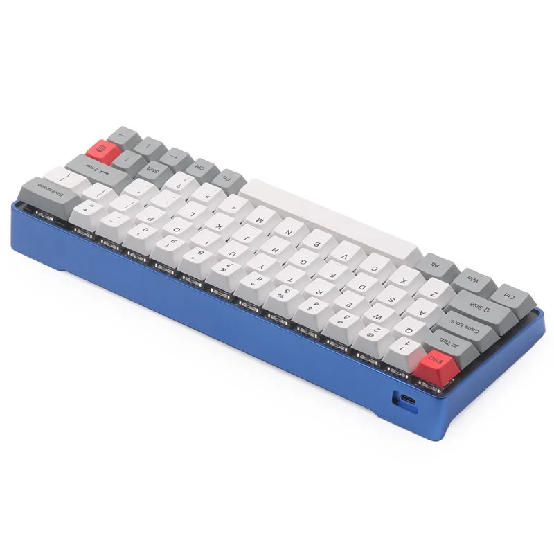 GK64 полностью собранная механическая клавиатура с вишневым профилем kecap краситель-подложенный 64 клавиши и металлический корпус Поддержка пользовательский RGB светильник