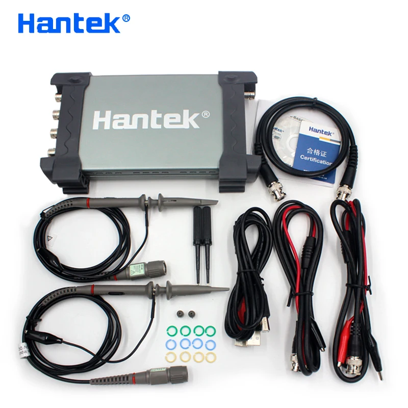 

Hantek Official 6074BD USB Oscilloscopes 4 Channels 70Mhz Osiclloscope Digital PC Handheld Osciloscopio + 25Mhz Signal Generator