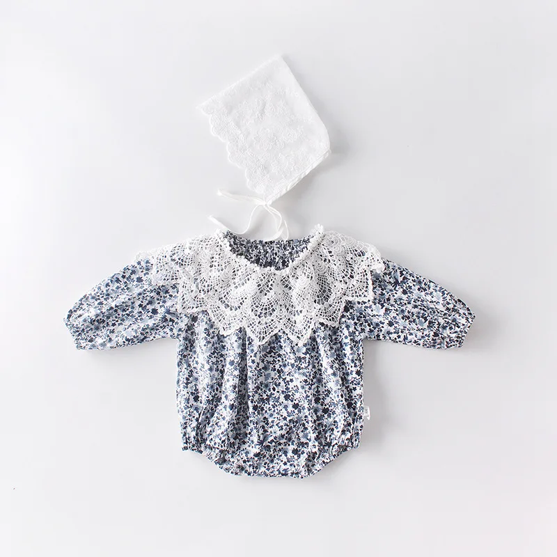 

Infant Toddler Baby Girl Rompers Print Floral Swwet Princess Kids Lace Summer Clothings
