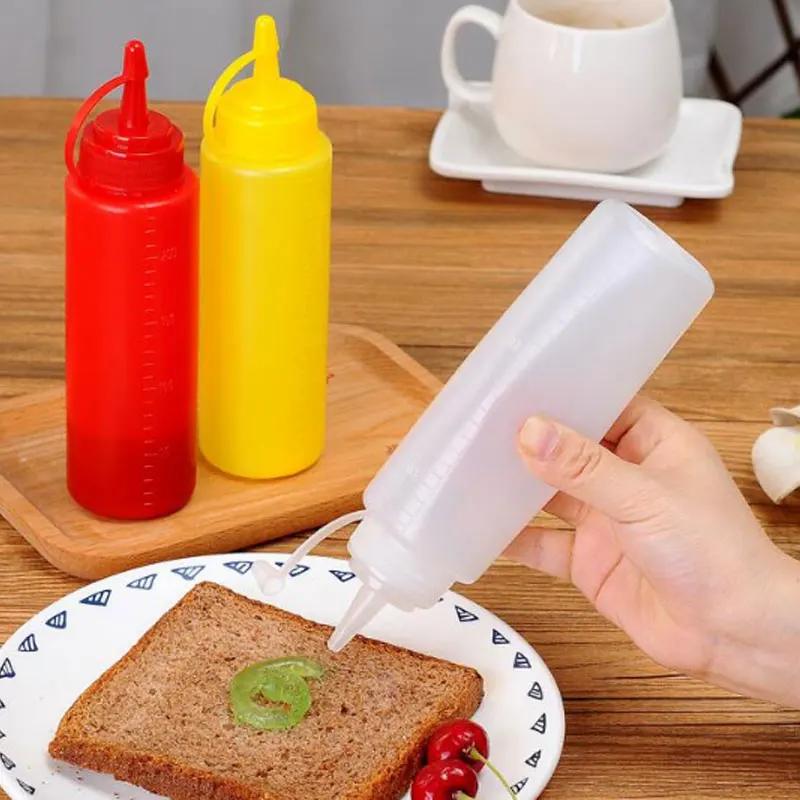 

240ml Squeezes Salad Ketchup Sauce Bottle Squeeze Dispenser Cruet Bottles Kitchen Accessories Kitchen Cooking Tools 7A0458