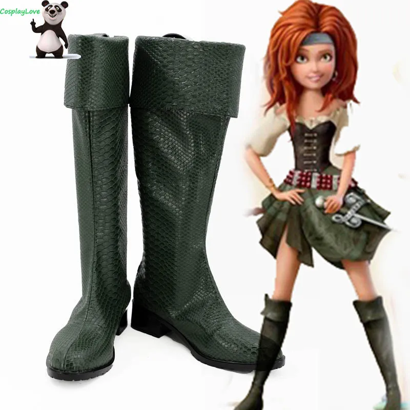 

Tinker Bell And The Pirate Fairy Zarina Green Cosplay Shoes Long Boots High Heel Custom Made CosplayLove