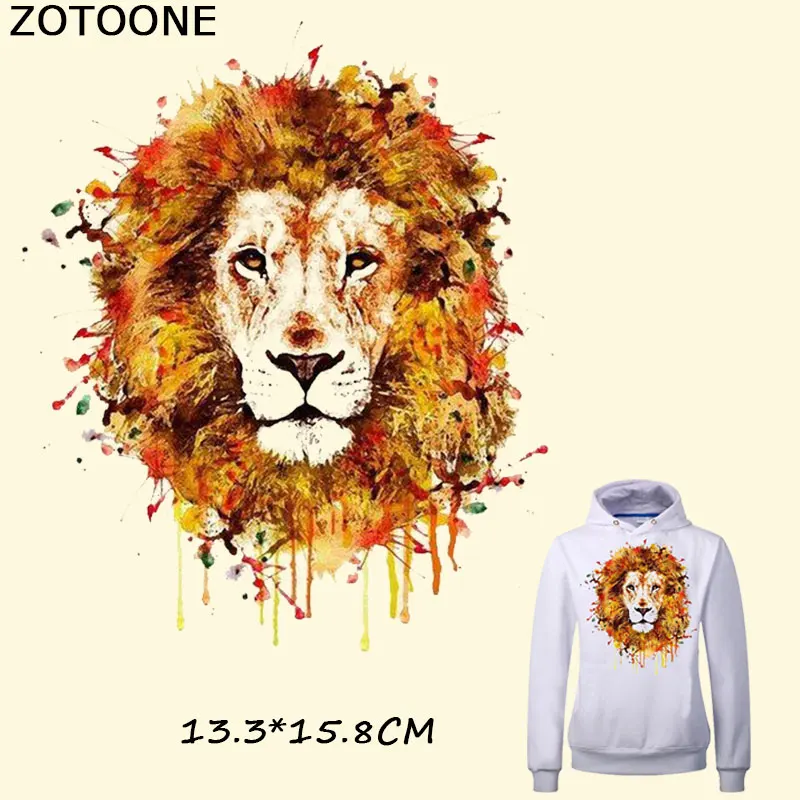 

ZOTOONE Colorful Lion Patches Iron on Transfers Patch for Clothes A-level Washable Ironing Stickers Print on T-shirt Dresses E