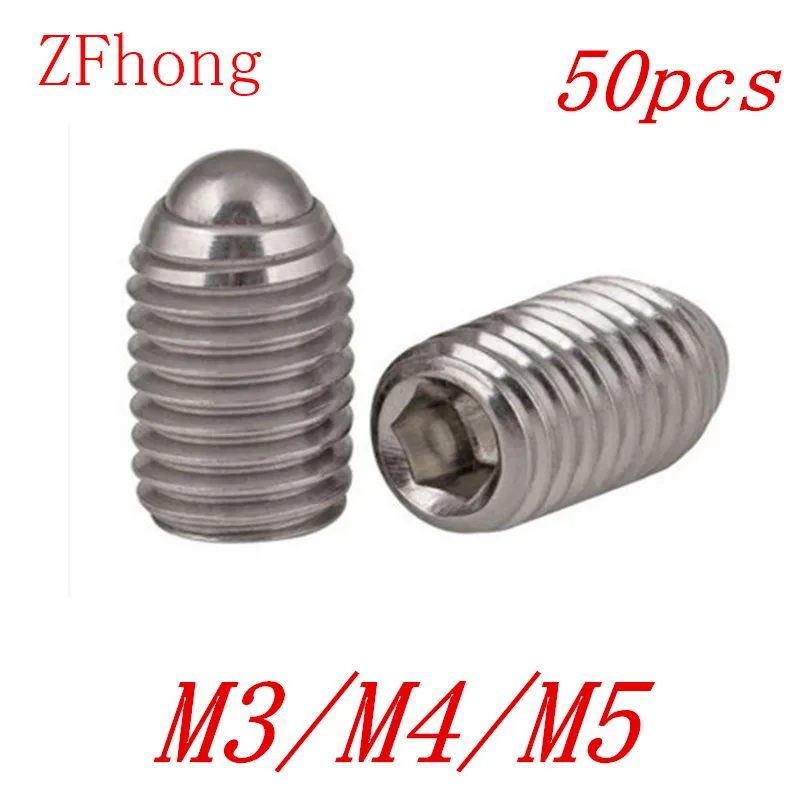 M58 Sturdy and Durable for Clamps Diydeg Carbon Steel Ball Spring Plungers Set M5 Screw Thread Hex Socket Ball Plunger 10PCS Steel Ball Plunger