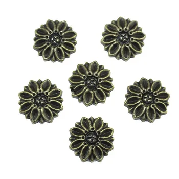 

Vintage Alloy Coner Cabochon,Ancient Flower Corner,Flatback Metal Embellishments Scrapbooking,Decor Wooden Box Bronze,22mm,20Pcs