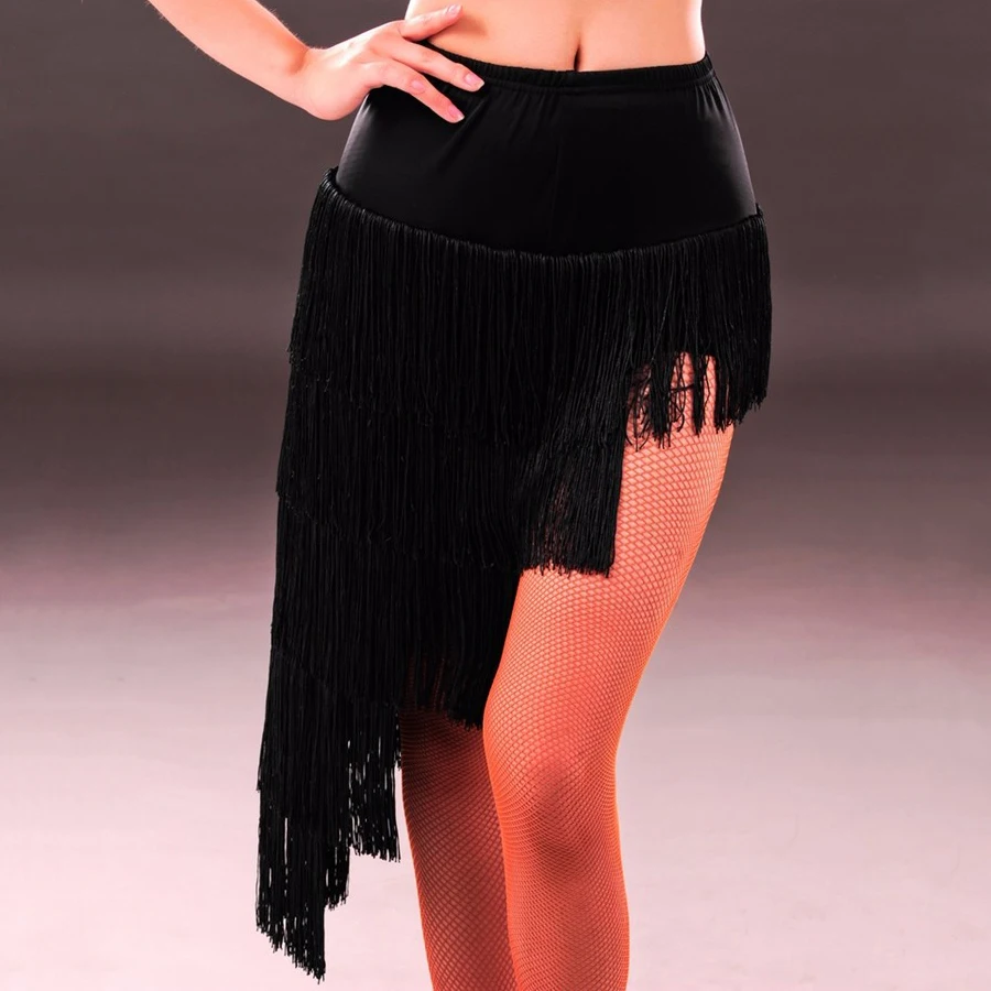 2018 Fringe Tassel Black Dress Salsa Dance Dresses Women Latin Practice
