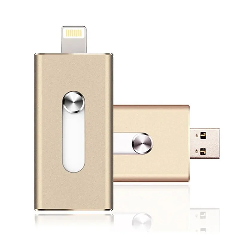 Молния OTG Flash Drive 8 GB 16 GB 32 ГБ, 64 ГБ и 128 ГБ для iOS 12+ и USB для компьютера PC для планшетных OTG флешки для iPhone U диска