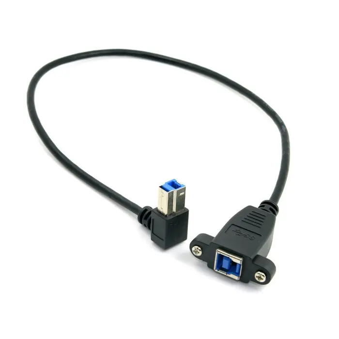 

CY USB 3.0 Back Panel Mount B Type Female To Right Angled 90 Degree B Type Male Extension Cable 0.5m