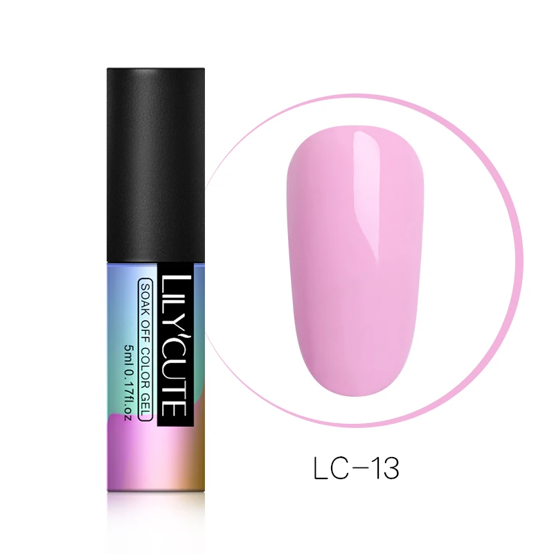 LILYCUTE зеленый УФ-гель для ногтей Vernis полуперманентный дизайн ногтей украшение чистый Гель-лак для маникюра дизайн ногтей 5 мл - Цвет: LC-13