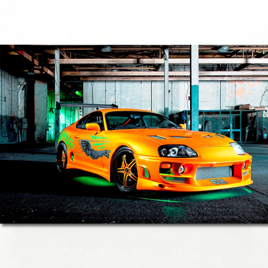 

Fast & Furious Super Car Toyotas Supra Tuning Hot Rod Vehicles Poster Canvas Art Prints Wall Paintings for living room Decor
