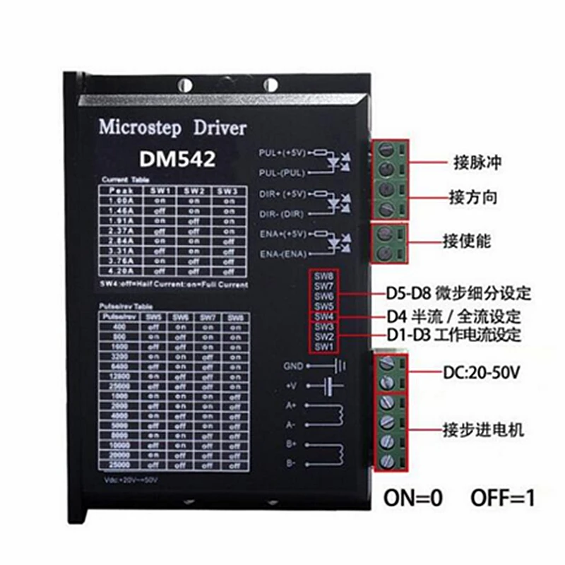 1 шт. микрошаговый драйвер DM542 для nema 23 двигателя, M542/2M542 шаговый драйвер, DM542 Шаговые драйверы