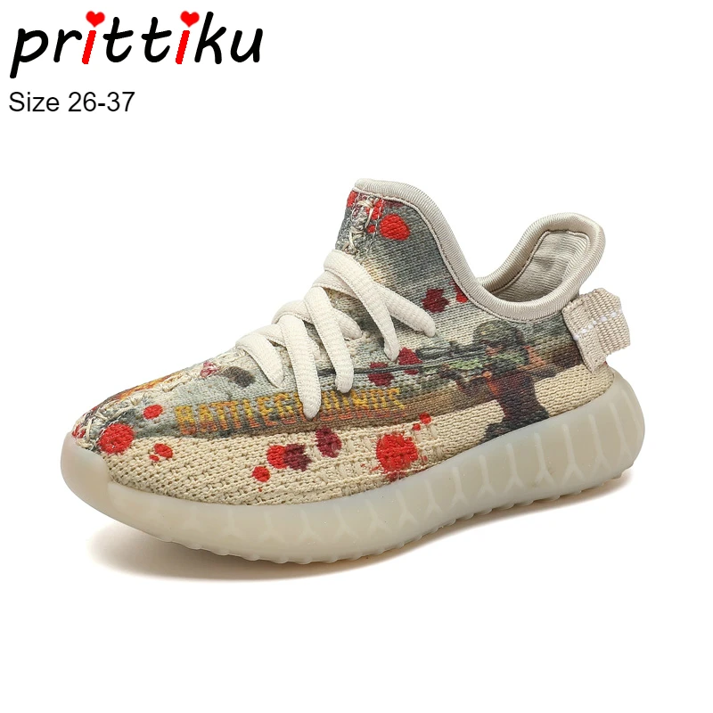 

Spring 2019 Girls Boys Fashion Graffiti Print Mesh Sneakers Toddler/Little/Big Kid Casual Trainers Children Slip-On School Shoes