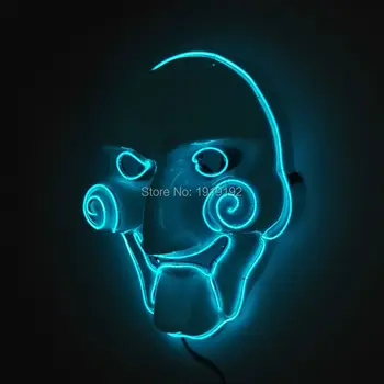 

2020 New Hot Sale Guy Flash Led Glowing Dj Mask Cosplay Mask Halloween Ghost light up glowing EL wire By 3V Steady On Driver