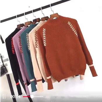 

Fashion Turtleneck Sweater Women Thick Winter 2020 New Slim Knit Sweaters Pullover Women's Long sleeves Tops V137
