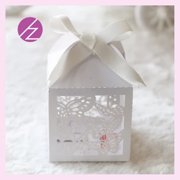 

Laser cut wedding favor candy boxes party favor candy box with unique free design free ribbon chocolate box manufacturer