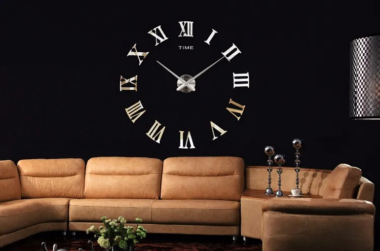 Новое украшение дома настенные часы Большие зеркальные настенные часы современный дизайн Настенная картина большого размера Часы DIY стикер часы уникальный подарок