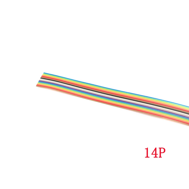 1 м плоский IDC ленточный удлинитель Радужный DuPont провод 10P 14P 16P 20P 26P 34P 40P 50P Pin с шагом линии 1,27 мм соединительные провода