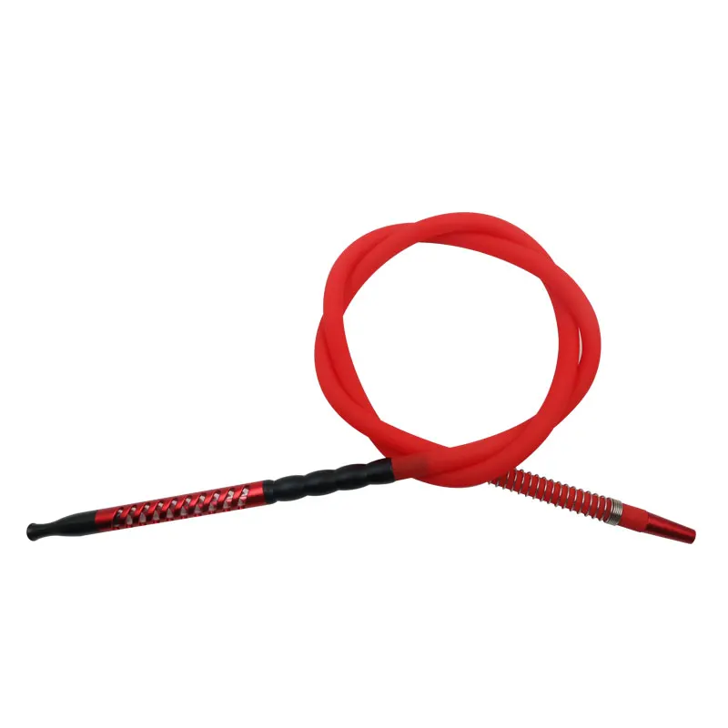 SY 1,9 м металлическая ручка алюминиевые кончики рта кальяна силиконовый шланг для кальяна шланг с пружинной чаша для кальяна аксессуары - Цвет: Red