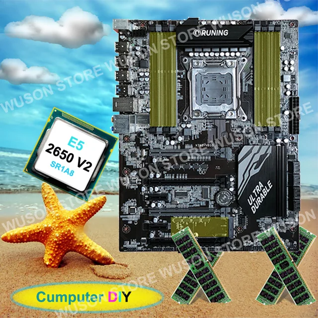 Big Promo A++ quality computer hardware supply Runing super X79 motherboard Intel Xeon E5 2650 V2 2.6GHz RAM 32G(4*8G) 1600MHz DDR3 RECC