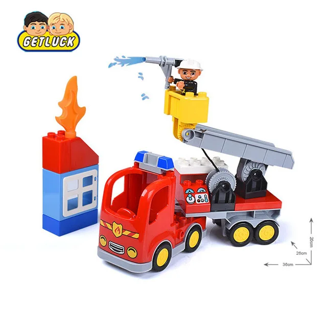 DIY большой размер городской пожарный отдел пожарные Строительные блоки совместимы со всеми брендами Duploe кирпичи хобби игрушки для детей