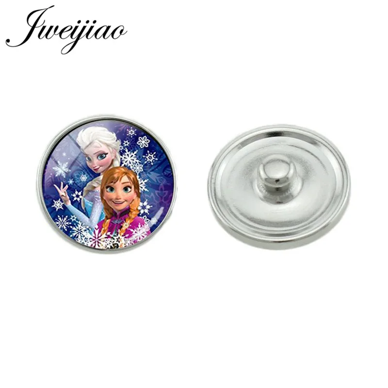 

JWEIJIAO Cartoon Princess Pattern Glass Cabochon Snap Button Metal Jewelry Findings 5pcs 10mm/16mm/18mm Wholesale NS465