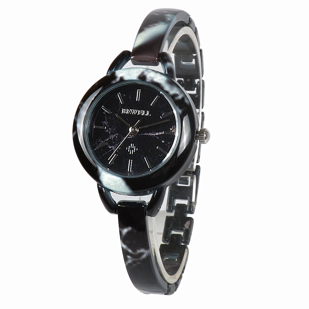 BEWELL Топ бренд Germs каменные часы для женщин Круглый Циферблат уникальный роскошный дизайн часы для девочек кварцевые часы в подарочной коробке 079A