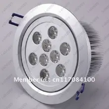 9 Вт Dimmable High power 9 светодиодный встраиваемый потолочный светильник для шкафа Точечный светильник, лампочка теплая/чистая белая