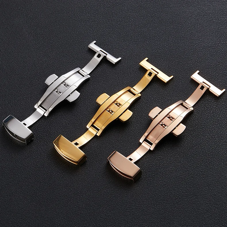 Easy Open Watch Clasp Buckle Watchbands Accessories Replacement Silver Gold Rose Gold Stainless Steel 12mm 14mm 16mm 18mm 20mm Easy Open Watch Clasp Buckle Watchbands Accessories Replacement Silver Gold Rose Gold Stainless Steel 12mm 14mm 16mm 18mm 20mm