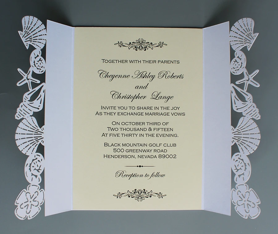  Beach Wedding Invitation Sea Party Invitations Seashell Invitations Starfish Invitation - Set of 50 - 32607909042