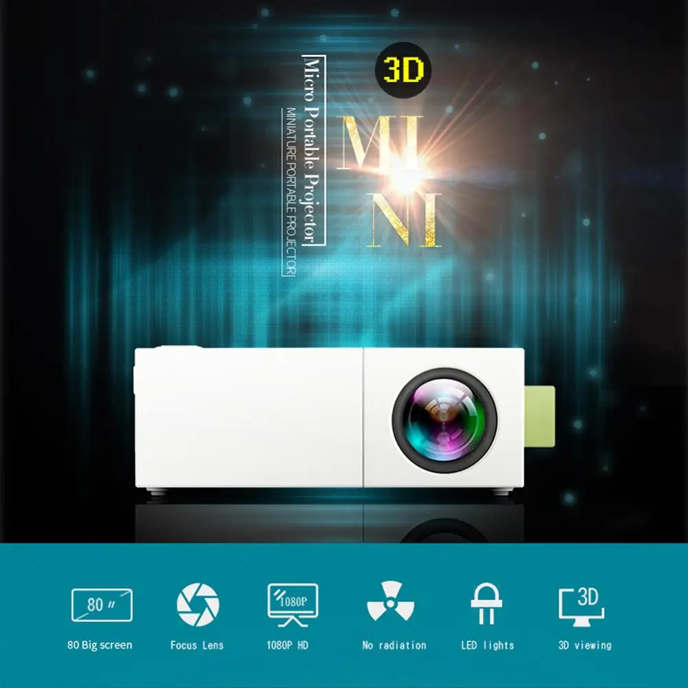 YG310 البسيطة المحمولة LCD العارض المسرح المنزلي Proyector USB SD AV HDMI 600 شمعة 1080 P HD LED المحمولة العارض