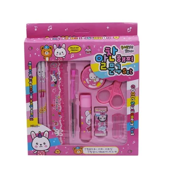 

Student Stationery Suit Rubber Sassafras Pencils Scissors Pen Sets Ruler Pencil Sharpener Ball-point Pen Sticks