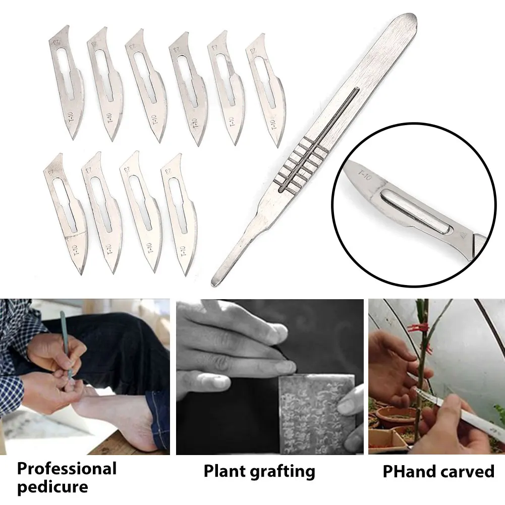 

Silver Carving Knife Characterization Tool Doctor Equipment Scalpel Stainless Steel Sturdy Sticker Blade