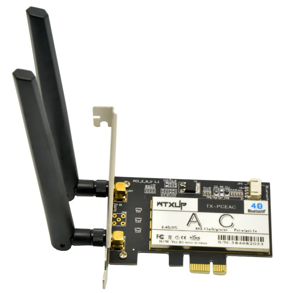WTXUP 7260AC двухдиапазонный 7260HMW 867 Мбит/с PCi Express беспроводной PCI E Настольный WiFi