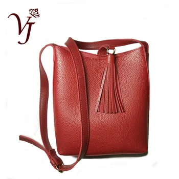 

Fashion Women Leather Tassel Messenger Bags Small Female Buckets Shoulder bag lady Designer Crossbody Bag For girls bolsos mujer