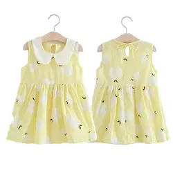 Новое платье для девочек летнее платье для девочек от 2 до 7 лет Одежда для девочек детский хлопковый жилет с v-образным вырезом на спине для