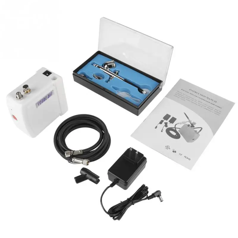 

Airbrush Compressor Kit Top Feed Air Brush Set Nail Art Painting Tool 100V-240V US Plug For Wall Painting tanning sprays