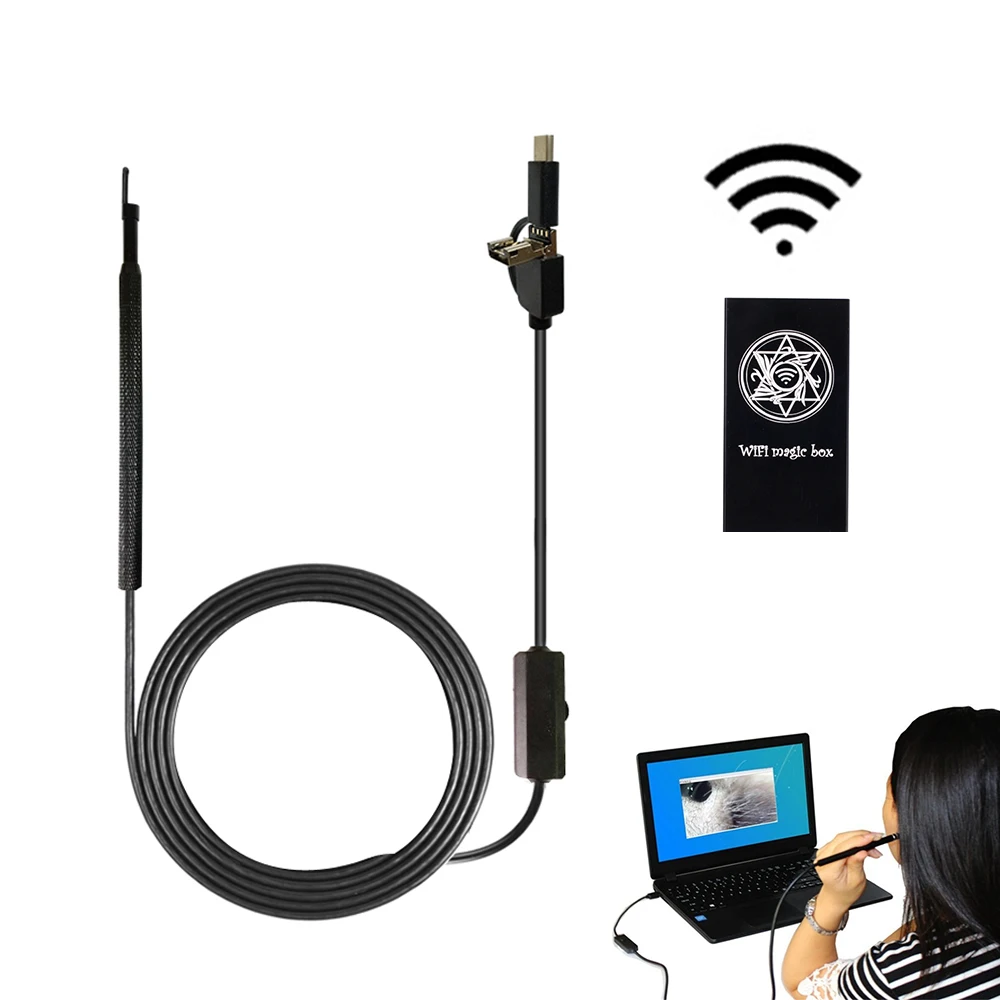 

Portable WiFi Ear Clearing Endoscope Camera for Android IOS Windows 3in1 USB Earpick Wireless Visual Ear Cleaner Pick Endoscopio