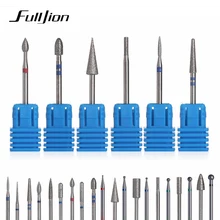 Fulljion 1 шт. алмазные фрезы для ногтей, фрезы для маникюра, педикюра, фрезы, пилки для ногтей, электрические фрезы, шлифовальный инструмент