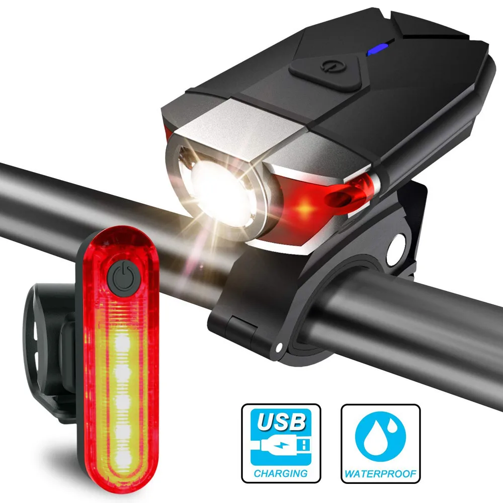 USB Recharging Taillight Bicycle Waterproof Cycling MTB Bike Back Lamp 5 Mode