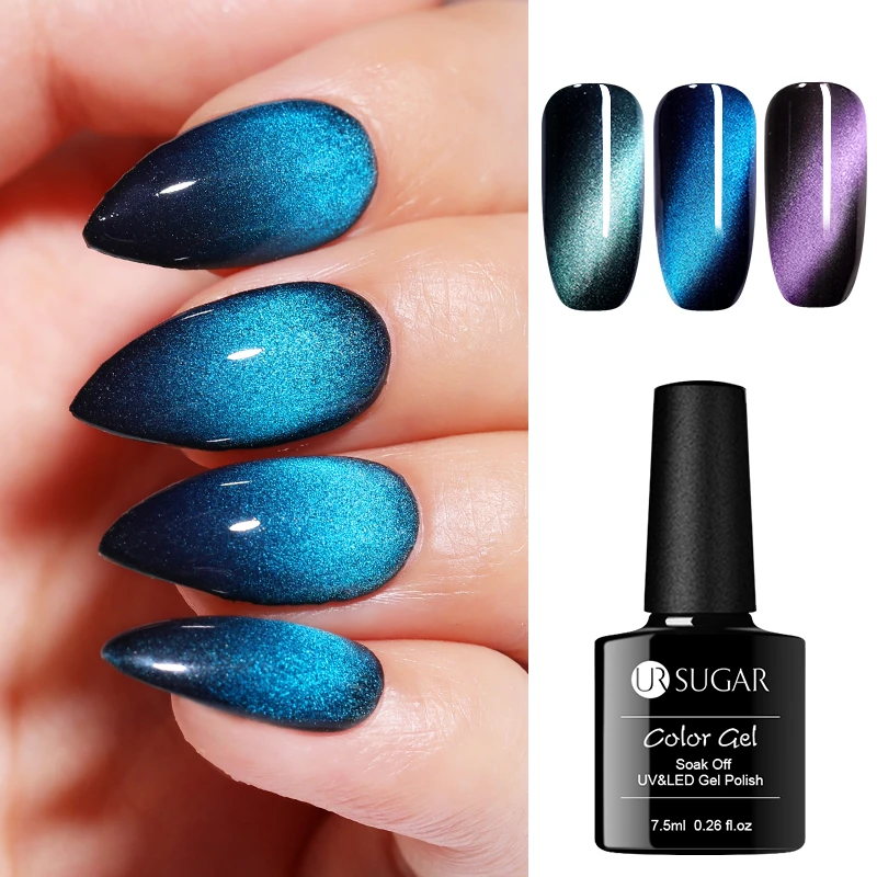 UR SUGAR 5D Magnetic UV Gel Nail Polish Glitter Red Silver Green Colorful Soak Off UV LED Gel Hybrid Nail Varnish