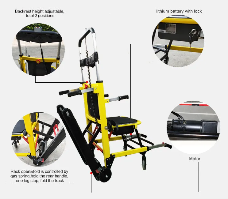 Дешевая легкая портативная электрическая лестничная коляска с литиевой батареей для пожилых людей