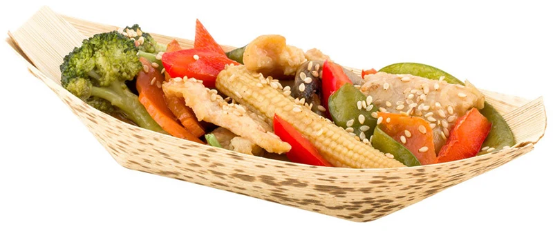 

Promotion - Party Event Wedding Supplies, Disposable Eco-Friendly Tableware, 220mm Bamboo Leaf Boat for Catering, 10/Pack