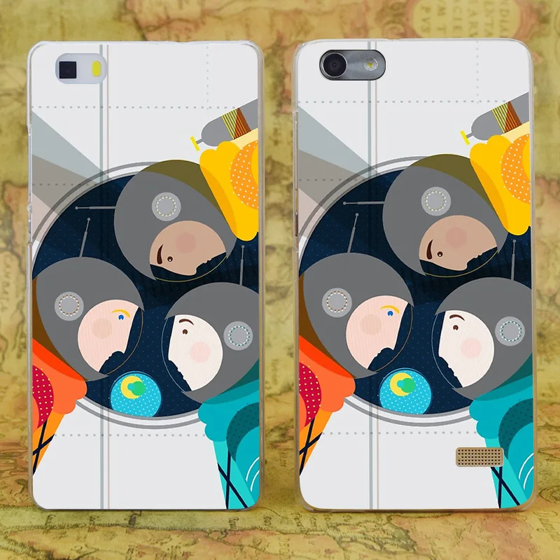 E2203 Astronauts In Space Transparent Hard Thin Skin Case Cover For Huawei P 6 7 8 9 Lite Plus Honor 4C 4X G7 |