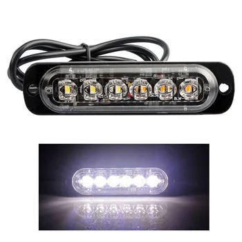 

6LED 18W 1000LM Car Truck Light Rectangular Waterproof IP67 Emergency Beacon Warning Hazard Flash Strobe Light