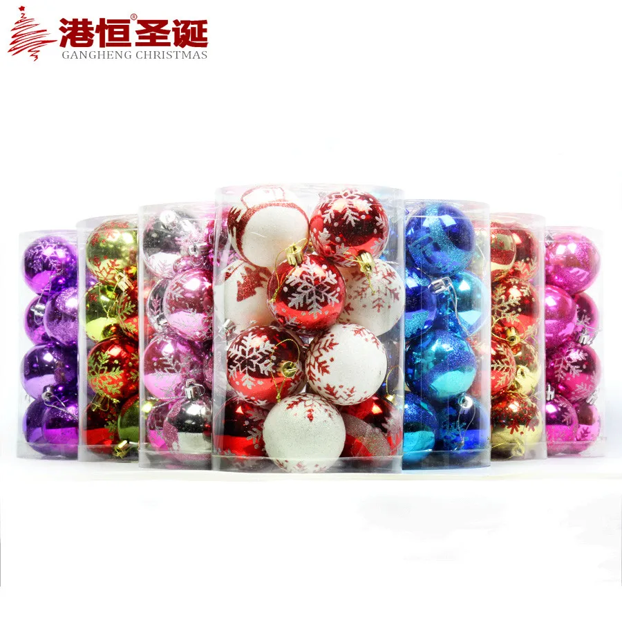

16pcs Christmas Balls 4-8cm Light Painted Balls Christmas Decoration for Home Restaurant Hotel Christmas Tree Decor Mix Colors