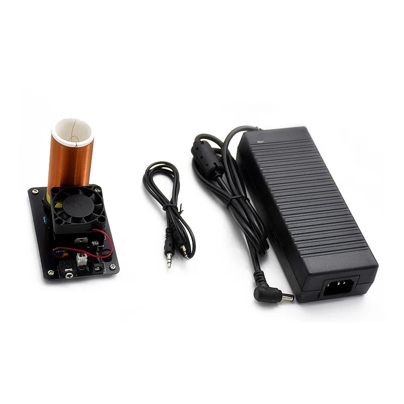 

SHGO-Music Tesla Coil Plasma Loudspeaker w/ Power Adapter Wireless Transmission V8D5 US Plug