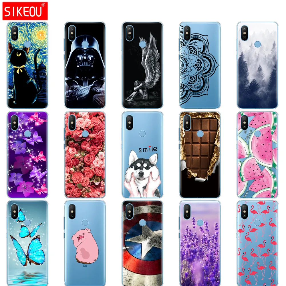

SIKEOU Soft silicone TPU case for Xiaomi Mi 6X case 5.99" Mi A2 case Transparent cute cover for Xiaomi Mi 6X case protective