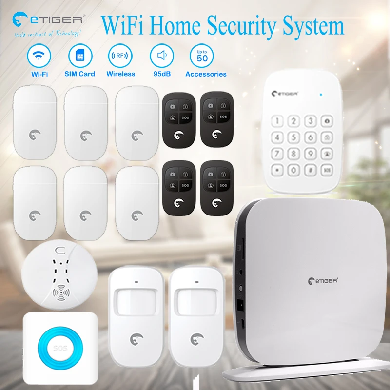WiFi App Wireless Outdoor Keypad Indoor Audible Alarm Siren Door Window Open Intrude Detect